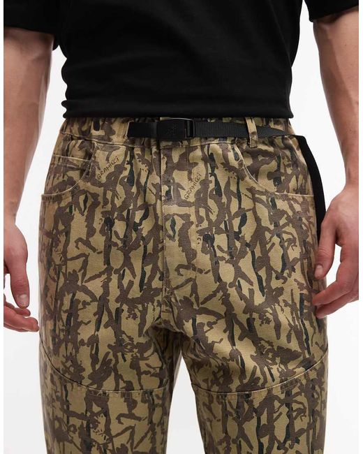 Gramicci Green Taos Patterned Canvas Straight Fit Pants for men