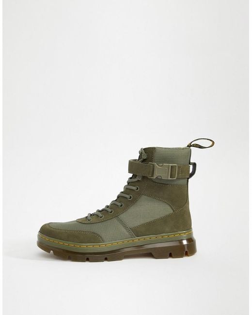 Dr. Martens Suede Combs Tech Tie Boots In Khaki in Green for Men | Lyst