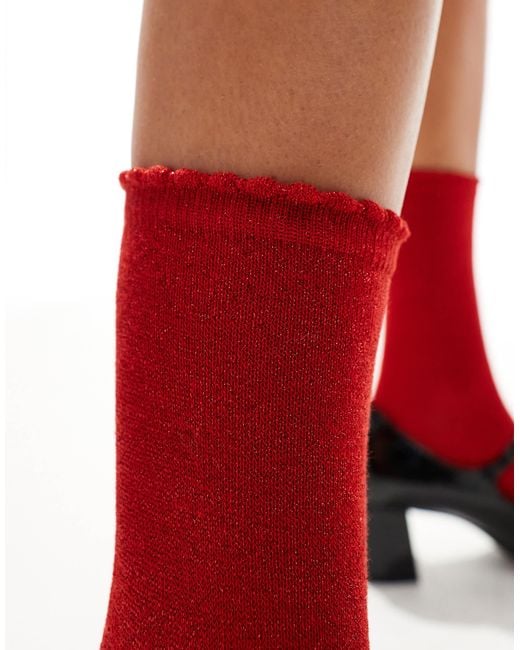 Pieces Red Glitter Socks
