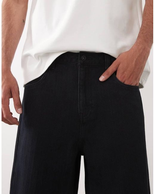 ASOS White Loose Denim Jorts for men