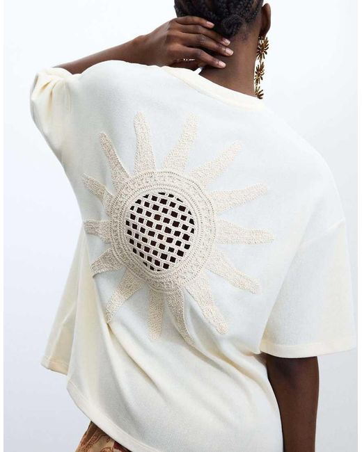 Desigual White Short Sleeve Knit T-Shirt