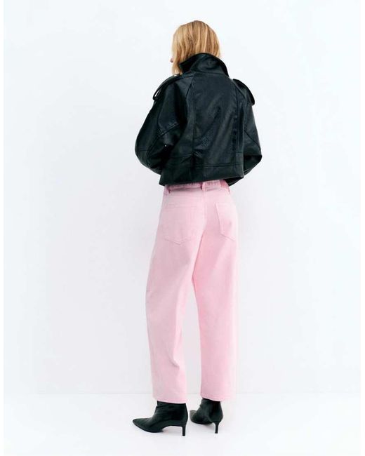 Pull&Bear Pink Barrel Jeans