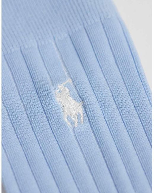 Polo Ralph Lauren Blue Icon Logo Ribbed 3 Pack Crew for men