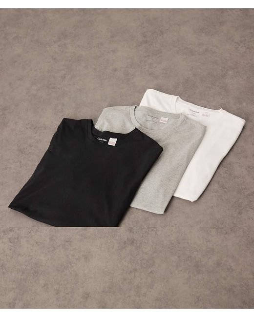 Calvin Klein Brown 3 Pack Loungewear T-shirts for men