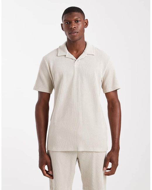 Polo Oversize Color Pietra A Coste di Only & Sons in Natural da Uomo