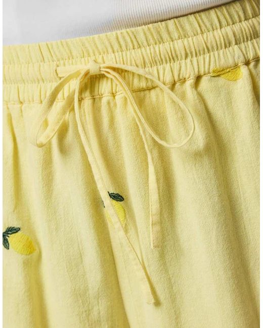 Pieces Yellow Shorts