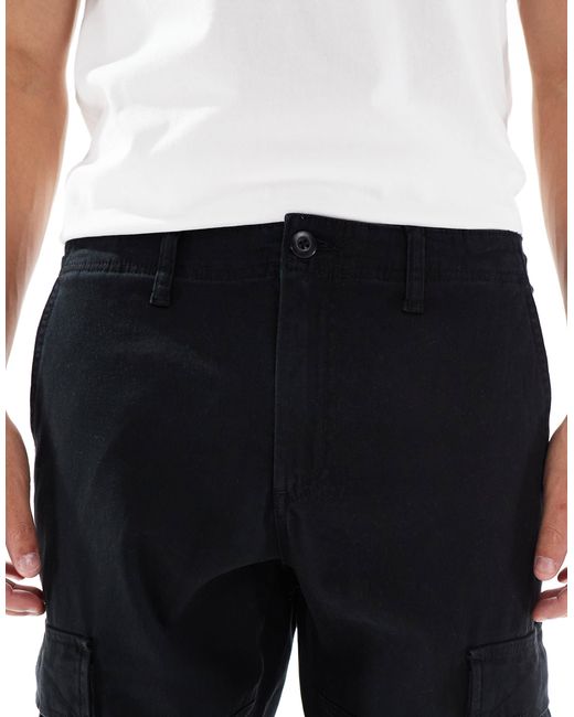 Jack & Jones Black Loose Fit Cargo Trouser for men