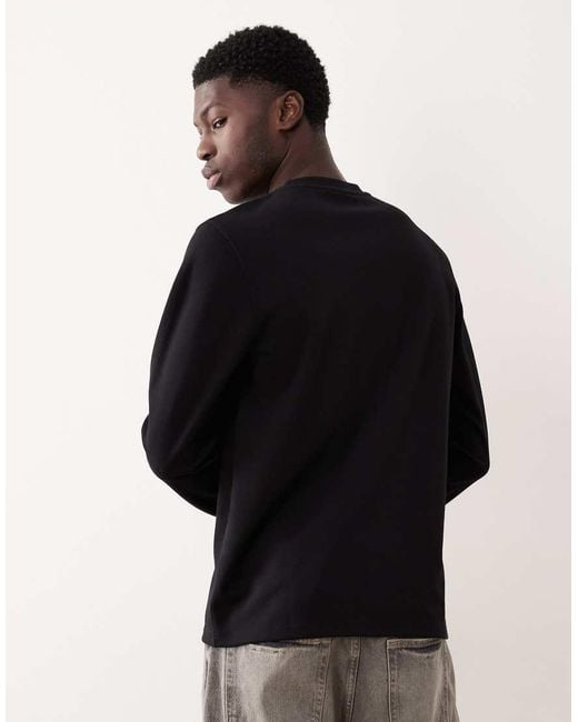 ASOS Black Heavyweight Long Sleeve T-shirt for men