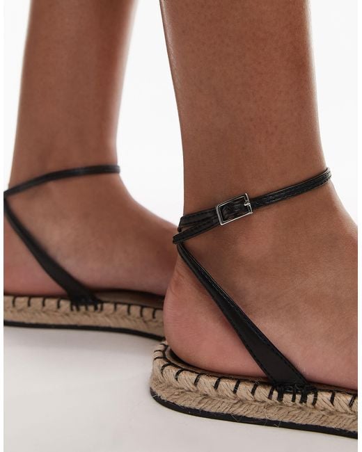 TOPSHOP Brown Hailey Two Part Espadrilles