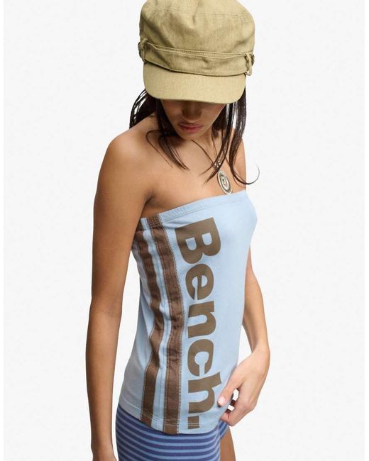 Bench x Superdry & Co Blue Contrast Bandeau Top