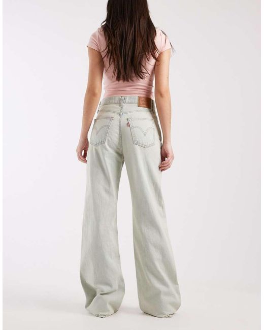 Levi's Ribcage Wide Denim Jeans in het White