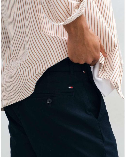 Tommy Hilfiger Blue Dover Straight Leg Twill Trousers for men