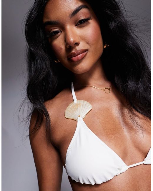 Candypants Gray Shell Triangle Bikini Top