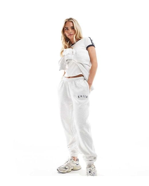 Kaiia Petite Cuffed Sweatpants in White Lyst UK