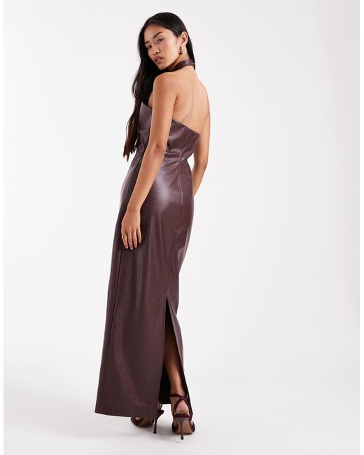 4th & Reckless Purple – neckholder-maxikleid