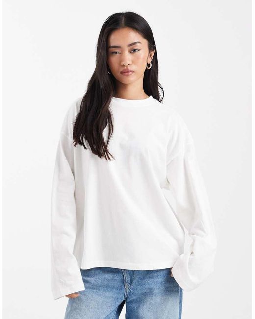 Cotton On White Oversized Boxy Long Sleeve T-shirt