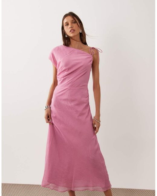 Mango Pink Asymmetric Midaxi Dress