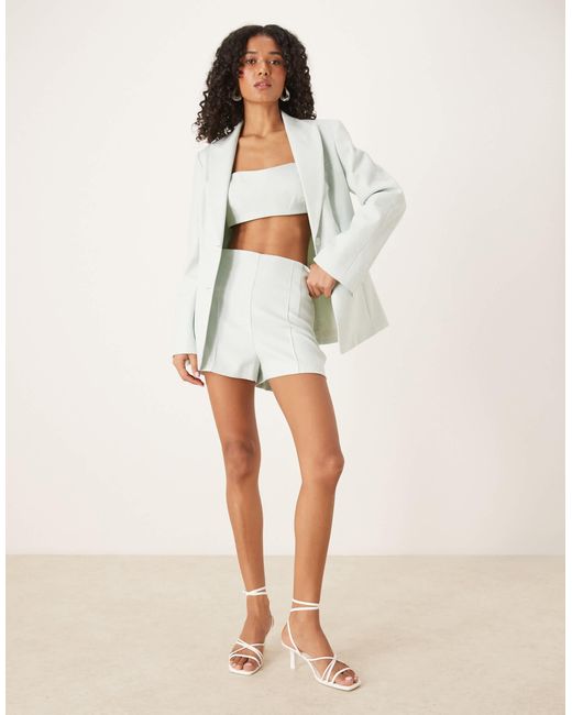 ASOS White Nipped Waist Blazer