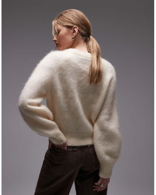 & Other Stories Gray Wool And Mohair Mix Jumper With Volume Sleeves