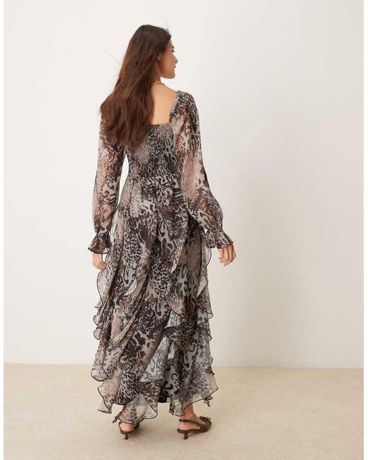 Miss Selfridge Multicolor Ruffle Hem Maxi Dress
