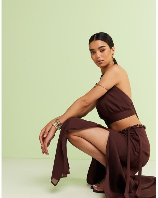 ASOS Purple Cut Out Beaded Volume Maxi Skirt
