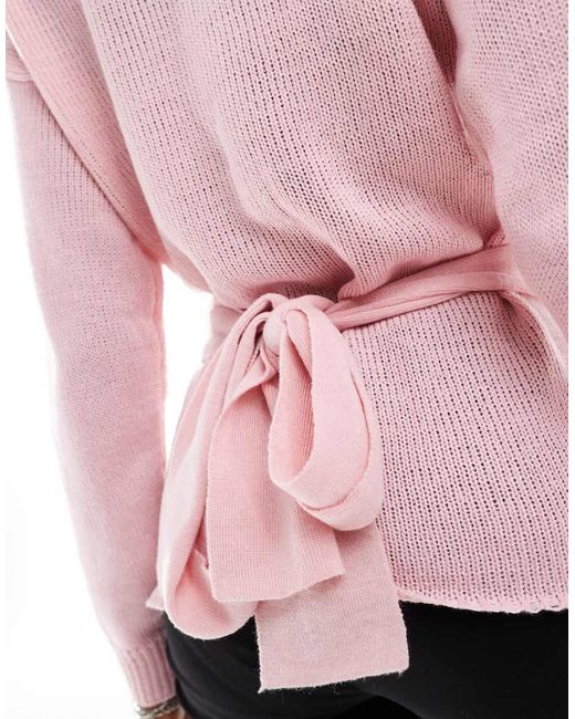 Glamorous Pink Wrap Front Jumper