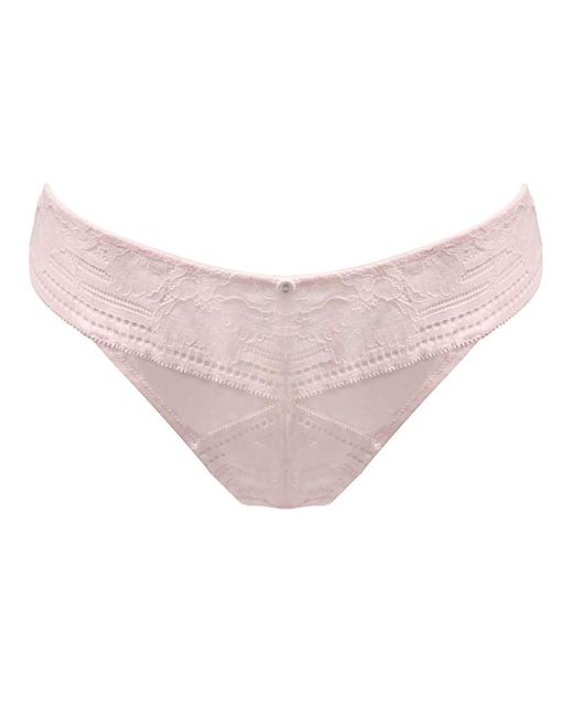 Pour Moi Brown Taylor Lace V Front Thong- Soft