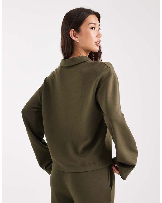 Vero Moda Green Super Soft Polo Sweat Top Co-ord