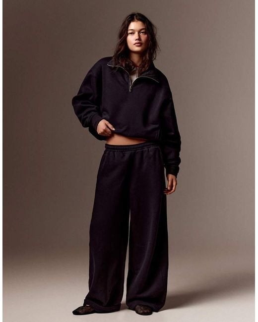 Bershka Brown Plush Parachute Trousers