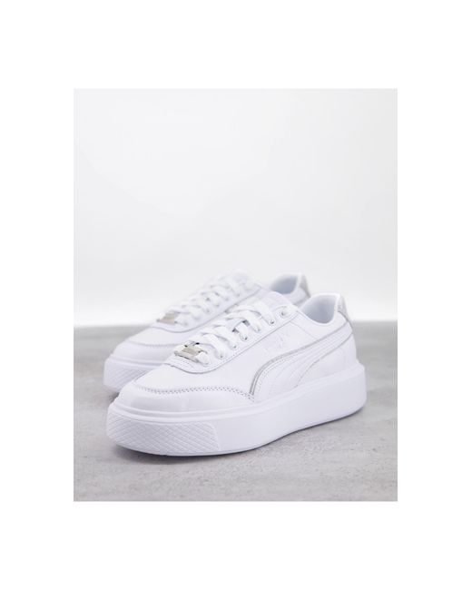 Puma platform top bianche e argento