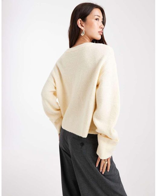 Miss Selfridge Natural Wide Cuff V Neck Cardigan