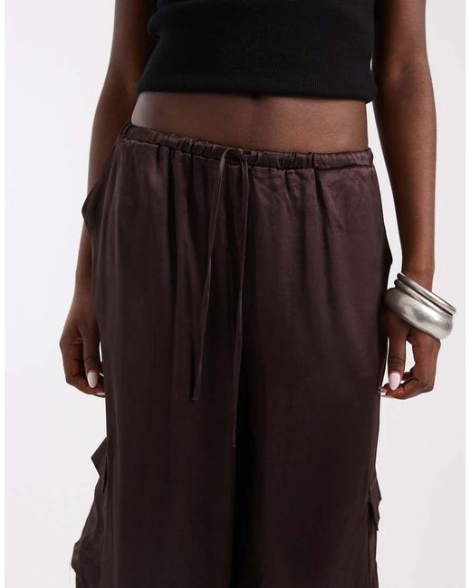 ASOS Black Satin Bermuda Cargo Shorts