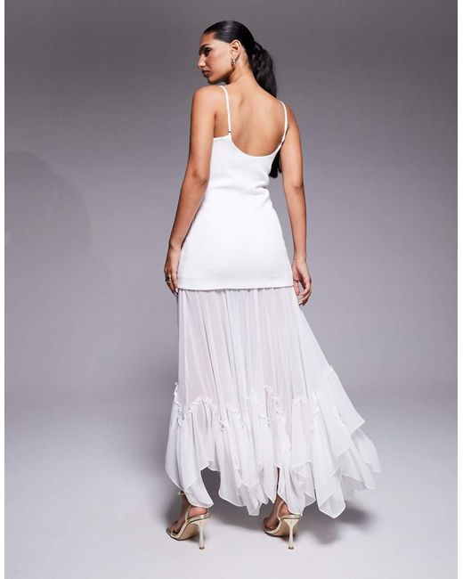Forever New Purple Bridal Cami Sheer Hanky Hem Maxi Dress