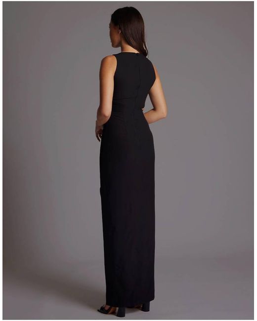 Vesper Blue Ruched Maxi Dress With Cut Out Detail