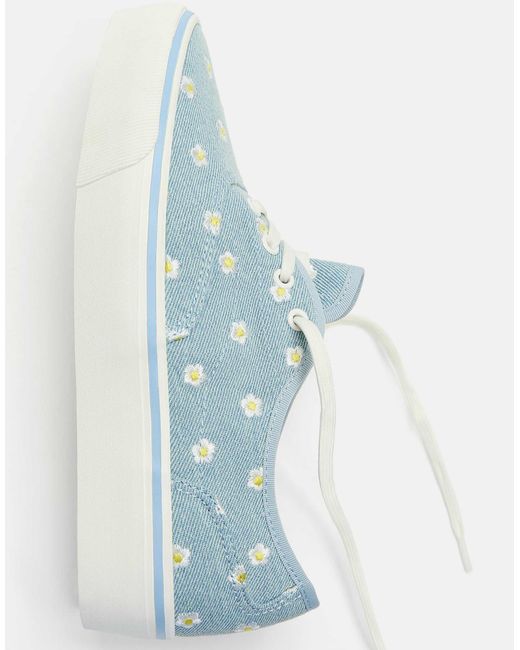 Pull&Bear Blue – daisy – sneaker aus canvas
