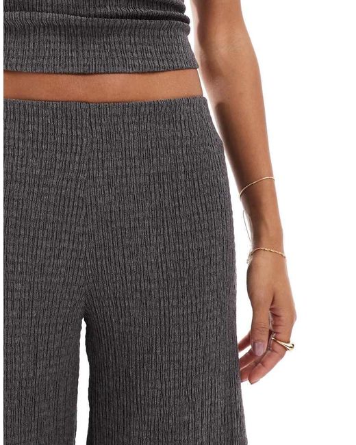 Bershka Blue Shirred Flared Pants
