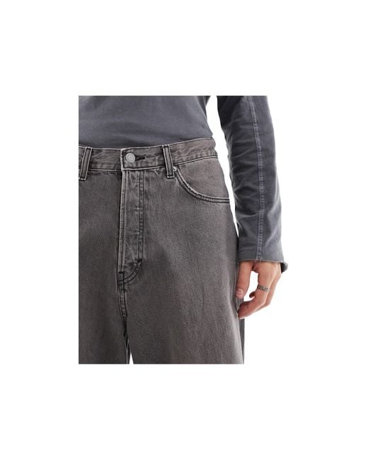 Weekday – sculpture – locker geschnittene baggy-jeans mit nahtdetail in Gray für Herren