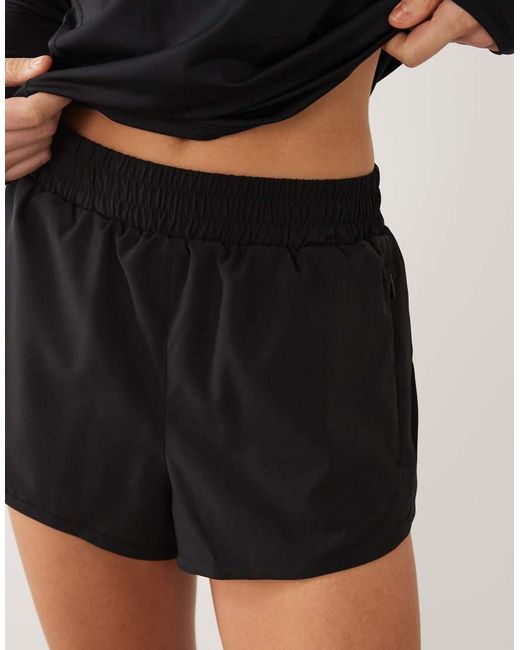 4505 Blue Icon Woven Run Short With Zip Pockets