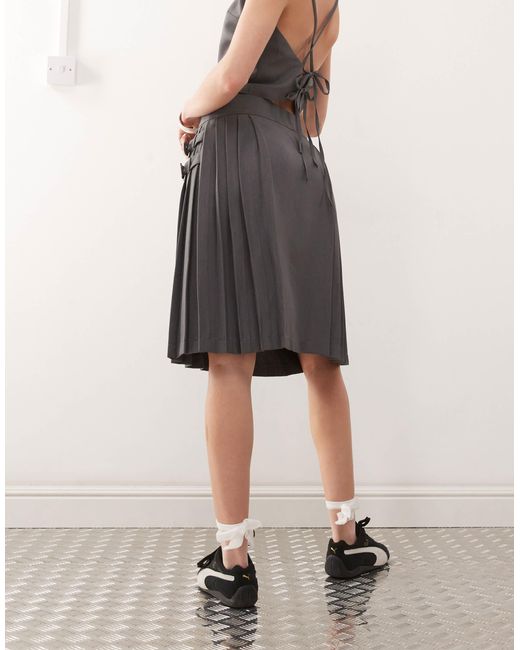 Collusion White Tailored Midi Kilt