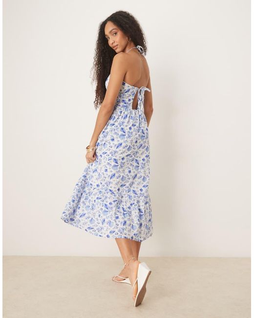 Nobody's Child Blue Bellerose Halter Neck Midi Dress