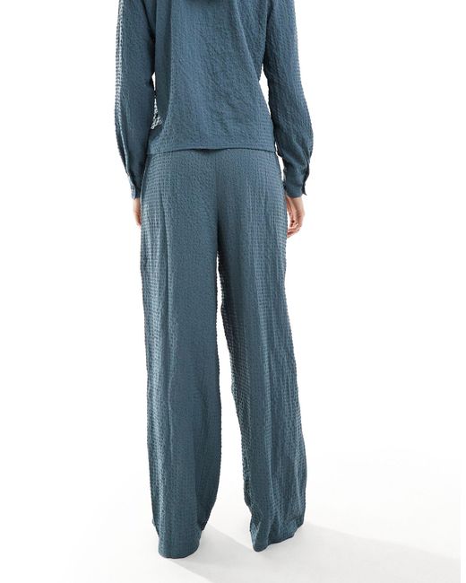Pantalon large d'ensemble en tissu crêpe - foncé Jdy en coloris Blue