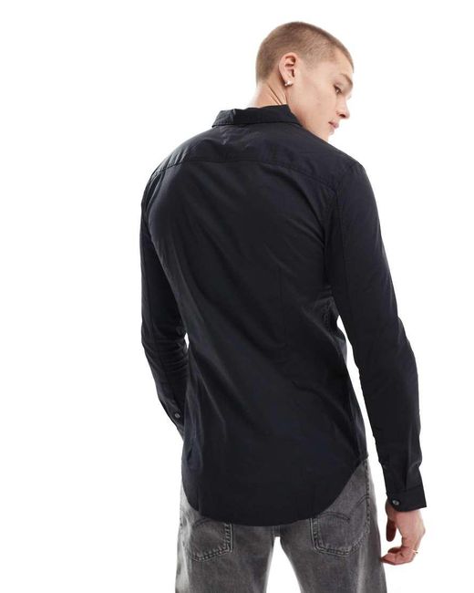 Tommy Hilfiger Black Slim Fit Stretch Shirt for men