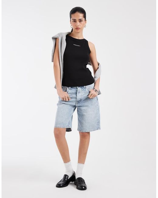 Tommy Hilfiger Black Essential Logo Slim Fit Rib Vest