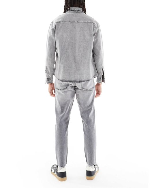 ASOS Gray Tapered Fit Jeans for men