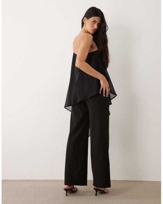 Kaiia Black Exclusive High Waisted Tailored Wide Leg Trousers Co-Ord