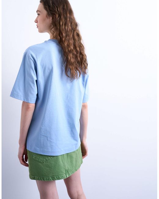 TOPSHOP Blue Graphic Barcelona Oversized Tee