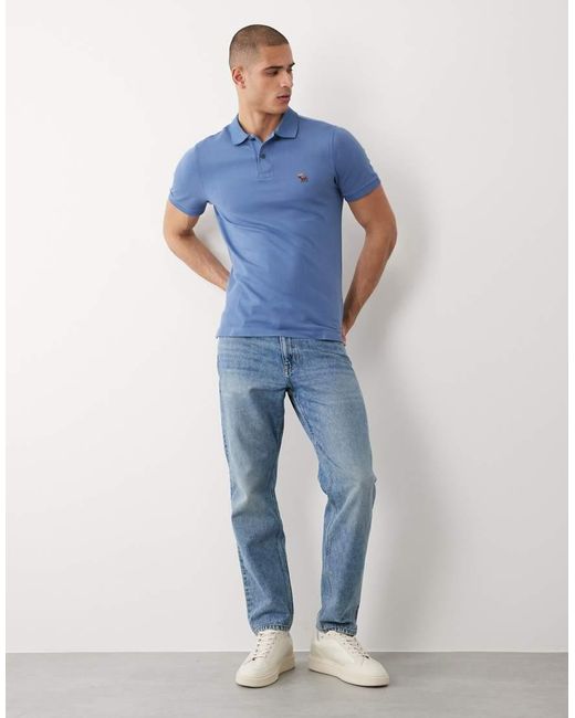 Abercrombie & Fitch Blue Icon Logo Short Sleeve Polo Shirt for men