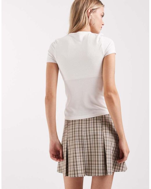 ASOS Natural Box Pleat Tailored Mini Skirt