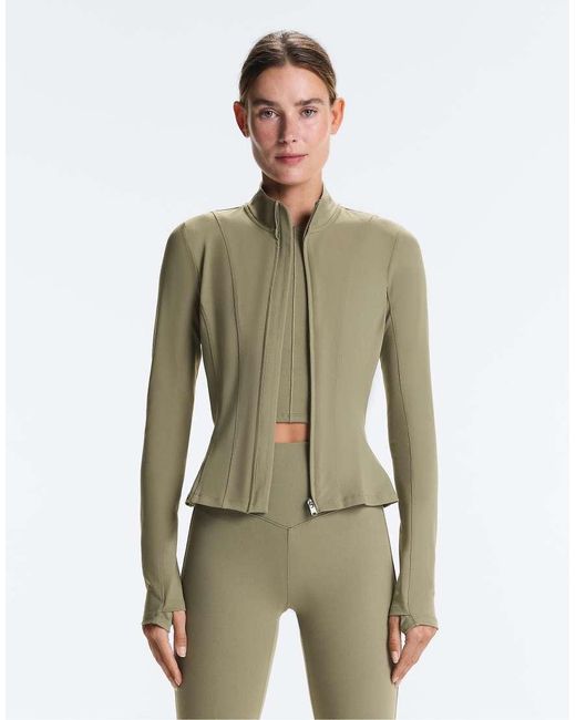 Oysho Green Evermove Peplum Jacket