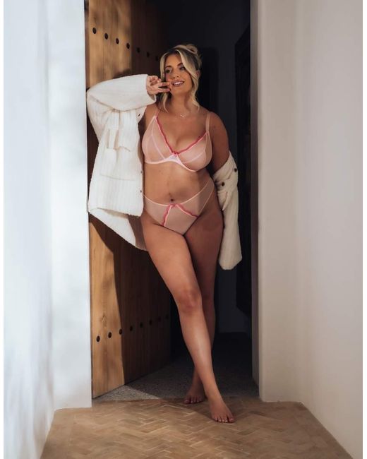 Curvy Kate Pink Lightstyle Scallop Plunge Bra Fuller Bust